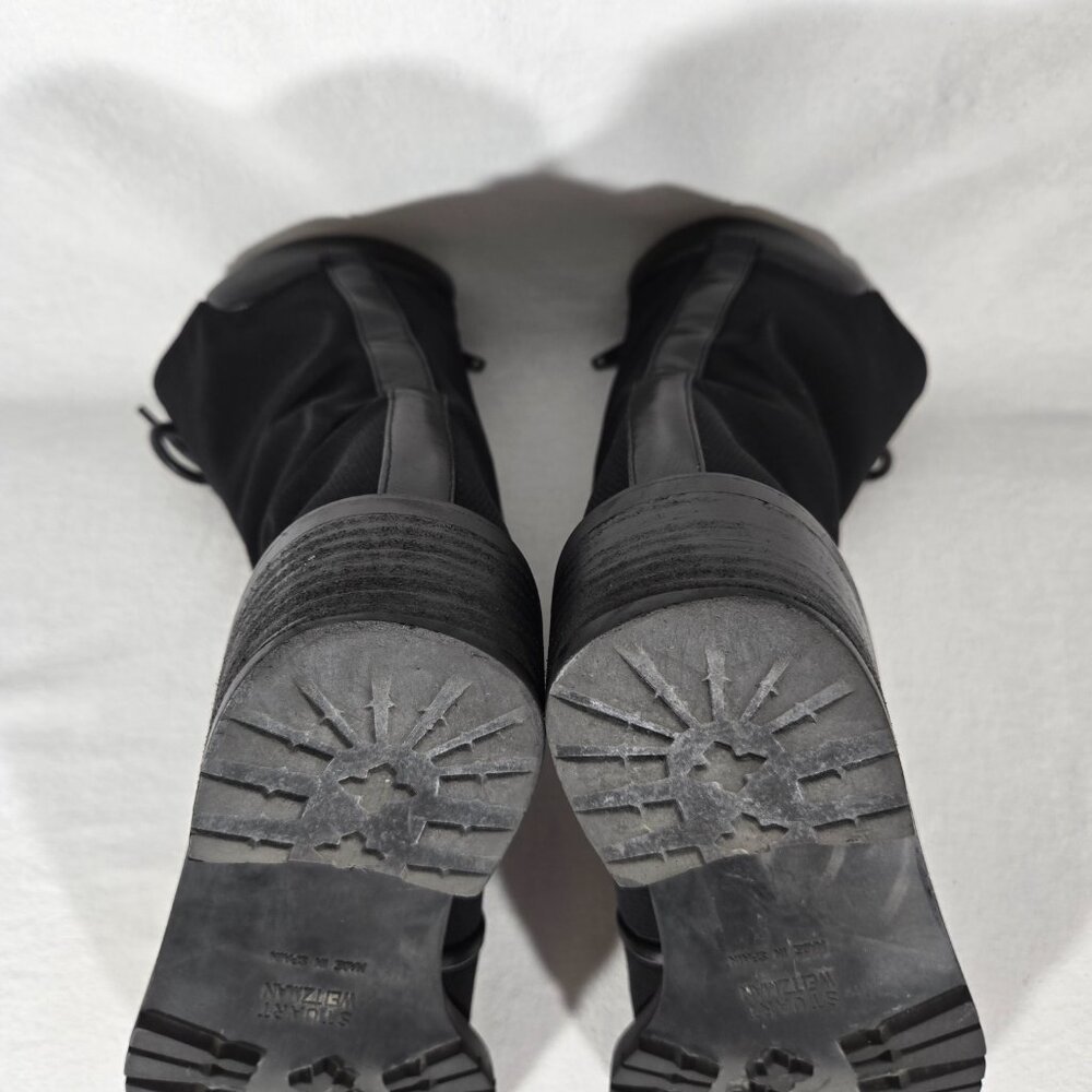 STUART WEITZMAN Eclectic Grandpa BLACK Nylon Upper Combat Boots Women Size 7.5B - Picture 12 of 17